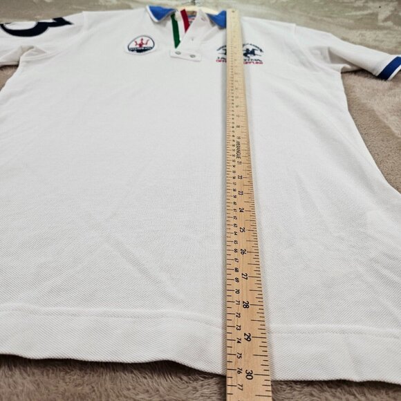 Vintage La Martina Maserati Polo Shirt Official Merchandise White 2004 Mens Sz M - Picture 5 of 14